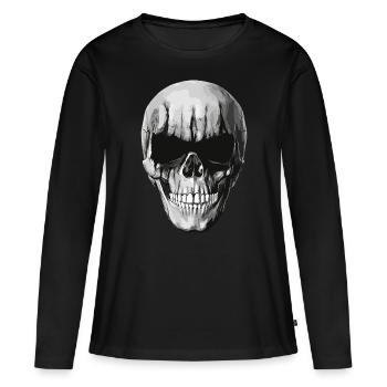 Crâne de Black Metal - T-shirt manches longues Premium bio Femme - noir - Devant - Julia (174cm)