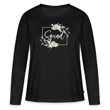 Bride Squad Junggesellinnenabschied Frauen Floral - Frauen Premium Bio Langarmshirt - Schwarz - Vorne - Julia (174cm)