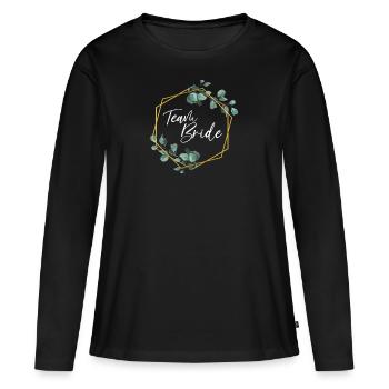 Team Bride JGA Women Modern Flower - Women's Premium Organic Long Sleeve Shirt - black - Front - Julia (174cm)