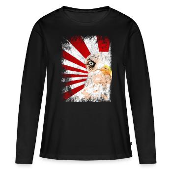 Maléfique Goéland de la mer du Nord Miemuschelart Style Nordique - T-shirt manches longues Premium bio Femme - noir - Devant - Julia (174cm)