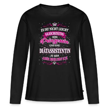 Diätassistentin und Prinzessin T-Shirt - Frauen Premium Bio Langarmshirt - Schwarz - Vorne - Julia (174cm)