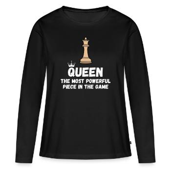 Chess Saying Gift Checkmate Queens Gambit - Women's Premium Organic Long Sleeve Shirt - black - Front - Julia (174cm)