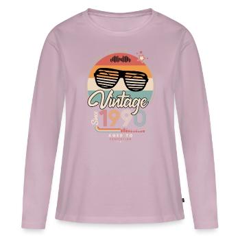 Vintage since 1990 - Women's Premium Organic Long Sleeve Shirt - dusky pink - Front - Julia (174cm)