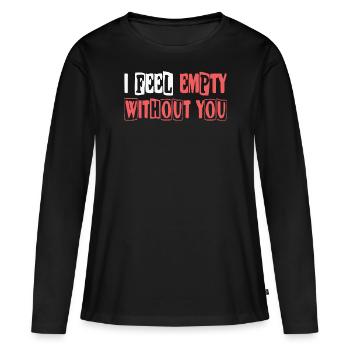 Vide sans vous - T-shirt manches longues Premium bio Femme - noir - Devant - Julia (174cm)