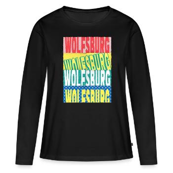 Wolfsburg Allemagne City Font Skyline - T-shirt manches longues Premium bio Femme - noir - Devant - Julia (174cm)