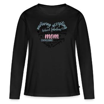 Muttertag Herz Geschenkidee Mama - Frauen Premium Bio Langarmshirt - Schwarz - Vorne - Julia (174cm)
