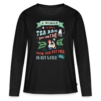 Tribute to strong women - Women's Premium Organic Long Sleeve Shirt - black - Front - Julia (174cm)