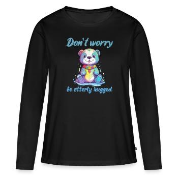 Otterly étreint - T-shirt manches longues Premium bio Femme - noir - Devant - Julia (174cm)