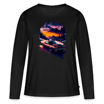 Klassischer Sportwagen - Frauen Premium Bio Langarmshirt - Schwarz - Vorne - Julia (174cm)