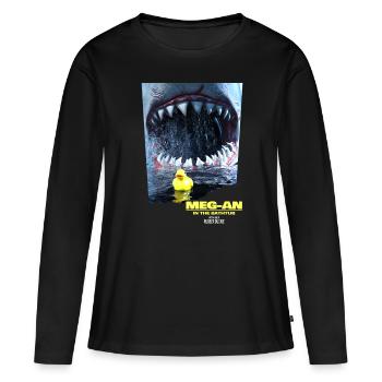 Megalodon la terreur des bains - Parodie - T-shirt manches longues Premium bio Femme - noir - Devant - Julia (174cm)