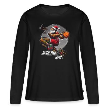 Père Noël Slam Dunk Basketball Jingle Ball Rock - T-shirt manches longues Premium bio Femme - noir - Devant - Julia (174cm)