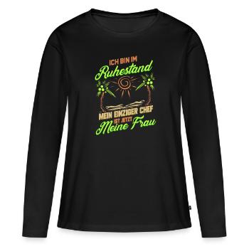 Ruhestand Lustig für Rentner Ehemann Opa Abschied - Frauen Premium Bio Langarmshirt - Schwarz - Vorne - Julia (174cm)