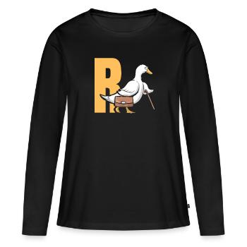 Rente R Ente Rentner Lustiges Geschenk Ruhestand - Frauen Premium Bio Langarmshirt - Schwarz - Vorne - Julia (174cm)