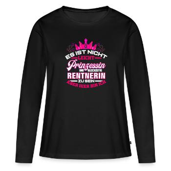 Rentnerin Geschenk für die Rente Ruhestand - Frauen Premium Bio Langarmshirt - Schwarz - Vorne - Julia (174cm)