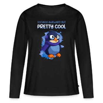 Socially Awkward Penguin - Frauen Premium Bio Langarmshirt - Schwarz - Vorne - Julia (174cm)