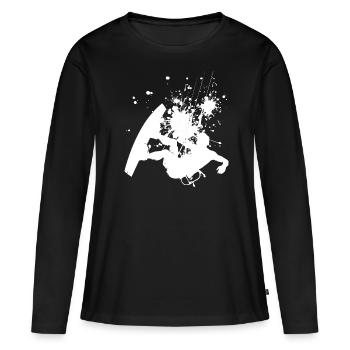 Kitesurfer Femmes Kitesurf Kitesurf Kitesurf Kitesurf - T-shirt manches longues Premium bio Femme - noir - Devant - Julia (174cm)