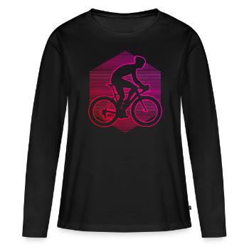 Vélo de route Vélo de route Vélo de route Vélo de route - T-shirt manches longues Premium bio Femme - noir - Devant - Julia (174cm)