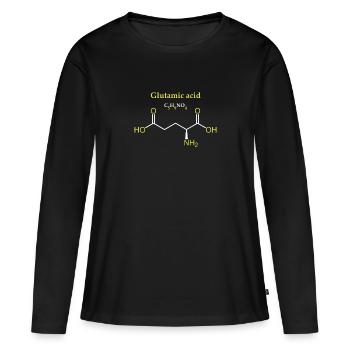 Molécule d’acide glutamique - T-shirt manches longues Premium bio Femme - noir - Devant - Julia (174cm)