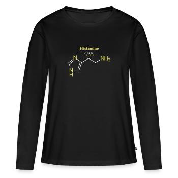 Histamine Molécule - T-shirt manches longues Premium bio Femme - noir - Devant - Julia (174cm)