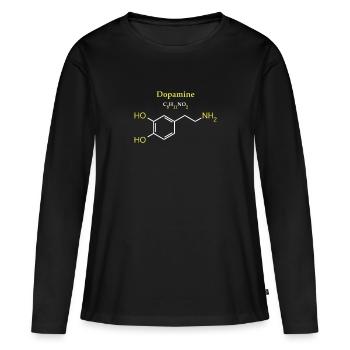 Dopamine Molécule - T-shirt manches longues Premium bio Femme - noir - Devant - Julia (174cm)