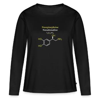 Norepinephrine Molécule - T-shirt manches longues Premium bio Femme - noir - Devant - Julia (174cm)