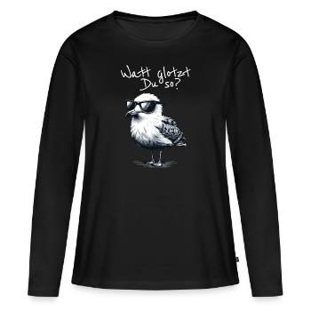 Watt vous regarde alors en disant - T-shirt manches longues Premium bio Femme - noir - Devant - Julia (174cm)