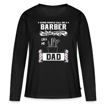 Coiffeur Cutter - T-shirt manches longues Premium bio Femme - noir - Devant - Julia (174cm)
