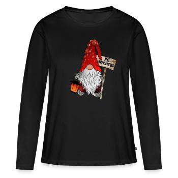 Gnome de Noël PC Gnome - T-shirt manches longues Premium bio Femme - noir - Devant - Julia (174cm)