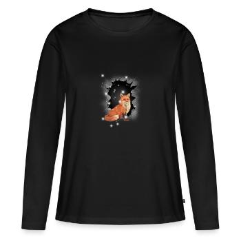 Fuchs Füchse Füchsin Märchen - Frauen Premium Bio Langarmshirt - Schwarz - Vorne - Julia (174cm)