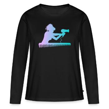 Friseurin - Frauen Premium Bio Langarmshirt - Schwarz - Vorne - Julia (174cm)