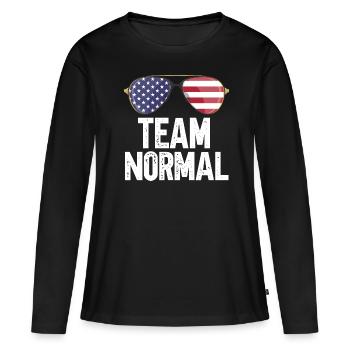 Équipe Normale - T-shirt manches longues Premium bio Femme - noir - Devant - Julia (174cm)
