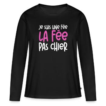 Woman humor The fairy Pachier Gift - Women's Premium Organic Long Sleeve Shirt - black - Front - Julia (174cm)
