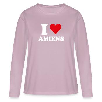 I Love Amiens Gift Tourism - Women's Premium Organic Long Sleeve Shirt - dusky pink - Front - Julia (174cm)