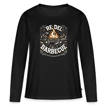 Roi du barbecue grillades cadeau drôle barbecue - T-shirt manches longues Premium bio Femme - noir - Devant - Julia (174cm)
