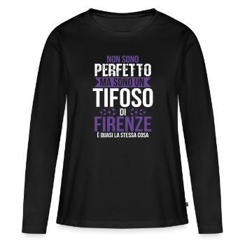 Florence Cadeau Fan Fiorentino Football Calcio - T-shirt manches longues Premium bio Femme - noir - Devant - Julia (174cm)