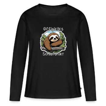 Offizielles Schlafshirt Faultier - Frauen Premium Bio Langarmshirt - Schwarz - Vorne - Julia (174cm)