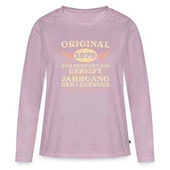 Vintage Baujahr 1979 Jahrgang Geburtstag - Frauen Premium Bio Langarmshirt - Altrosa - Vorne - Julia (174cm)