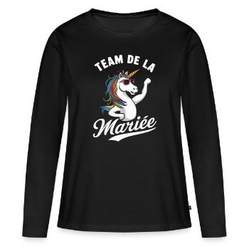 Team De La Mariée Licorne Lunettes De Soleil - T-shirt manches longues Premium bio Femme - noir - Devant - Julia (174cm)