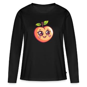 Hearty peach - Women's Premium Organic Long Sleeve Shirt - black - Front - Julia (174cm)