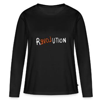 révolution - T-shirt manches longues Premium bio Femme - noir - Devant - Julia (174cm)
