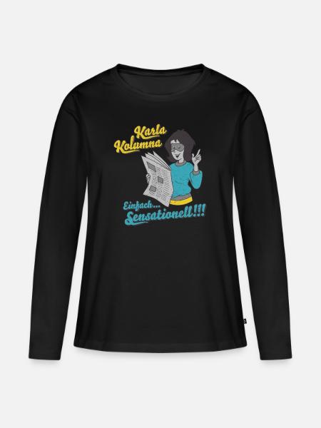 Benjamin Blümchen Karla Kolumna Sensationell - Frauen Premium Bio Langarmshirt - Schwarz