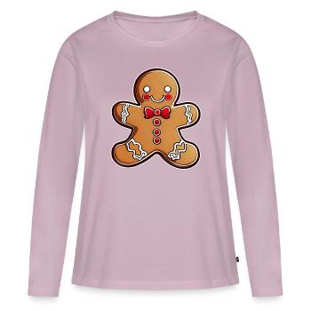 Niedlicher Lebkuchenmann - Frauen Premium Bio Langarmshirt - Altrosa - Vorne - Julia (174cm)
