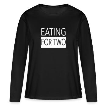 Werdende Mutter - Frauen Premium Bio Langarmshirt - Schwarz - Vorne - Julia (174cm)