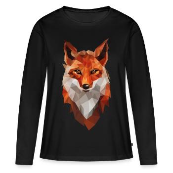 RENARD - MINIMALISTE - T-shirt manches longues Premium bio Femme - noir - Devant - Julia (174cm)