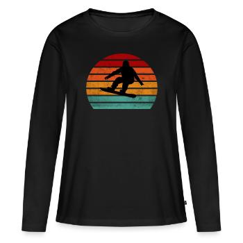 Snowboarder Vintage Snowboarding - T-shirt manches longues Premium bio Femme - noir - Devant - Julia (174cm)