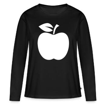Vitamines de l’icône Apple - T-shirt manches longues Premium bio Femme - noir - Devant - Julia (174cm)