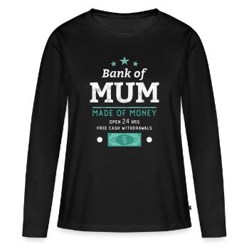 Bank of Mum - Women's Premium Organic Long Sleeve Shirt - black - Front - Julia (174cm)