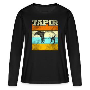 Tapir - T-shirt manches longues Premium bio Femme - noir - Devant - Julia (174cm)