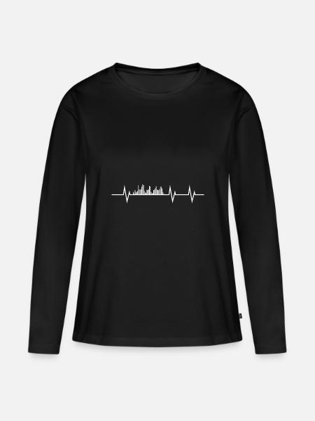 Heartbeat of Sound - Women's Premium Organic Long Sleeve Shirt - black