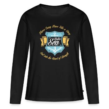 Mer Baltique - T-shirt manches longues Premium bio Femme - noir - Devant - Julia (174cm)